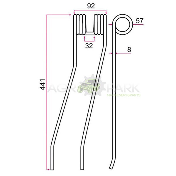 Colti grebla JF-STOLL 0292960 dreapta