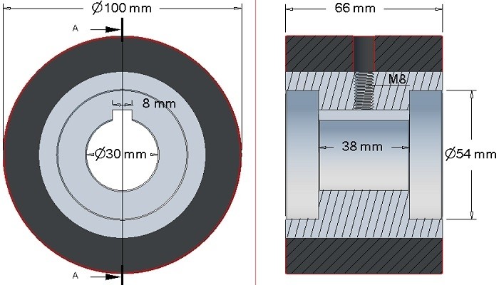 076.00889 Rola cauciuc